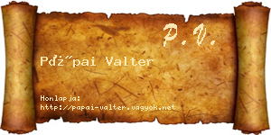 Pápai Valter névjegykártya